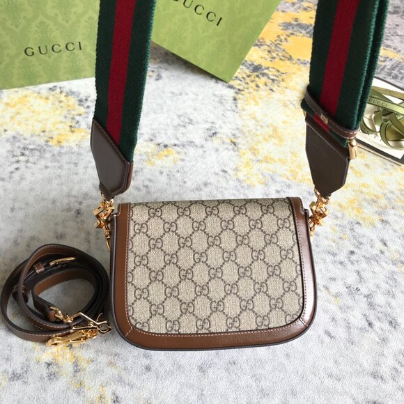 Gucci Horsebit 1955 GG Shoulder Bag Small Beige/Brown - Picture 4 of 9